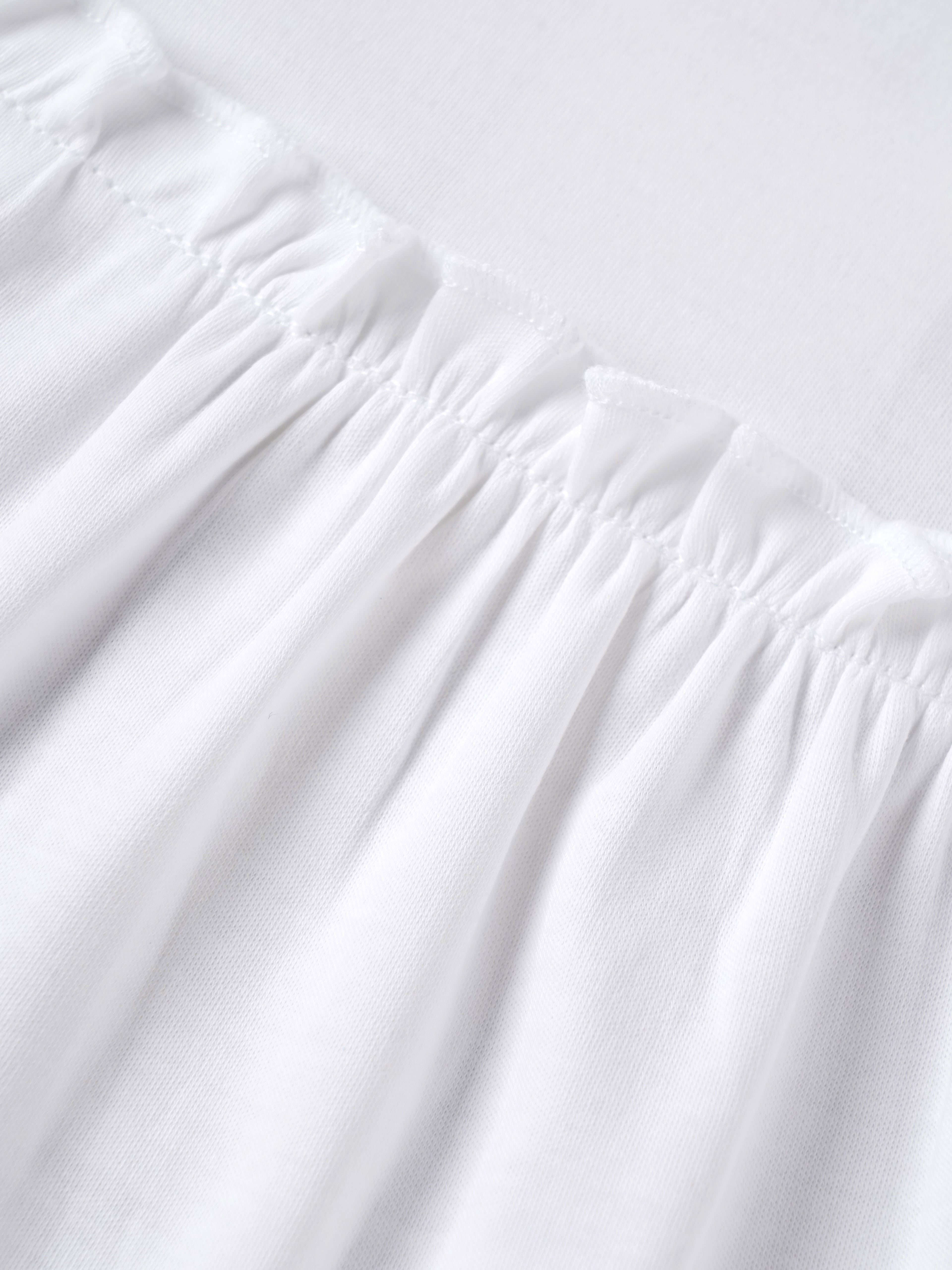 Popees Baby Girls Floral Embroidered Cotton Dress with Bow Waist Belt & Front Pockets | Soft & Stylish Short Sleeve Dress | White| 0-9 Months