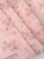 Popees Baby Girls Pink Floral Printed Dress | Sleeveless Flared Dress with Ruffle Shoulder Straps | 0-9 Months