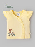 Popees Baby Girls Bamboo Cotton Jhabla | Yellow | Tiny Baby to 6 Months