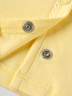 Popees Baby Girls Bamboo Cotton Jhabla | Yellow | Tiny Baby to 6 Months