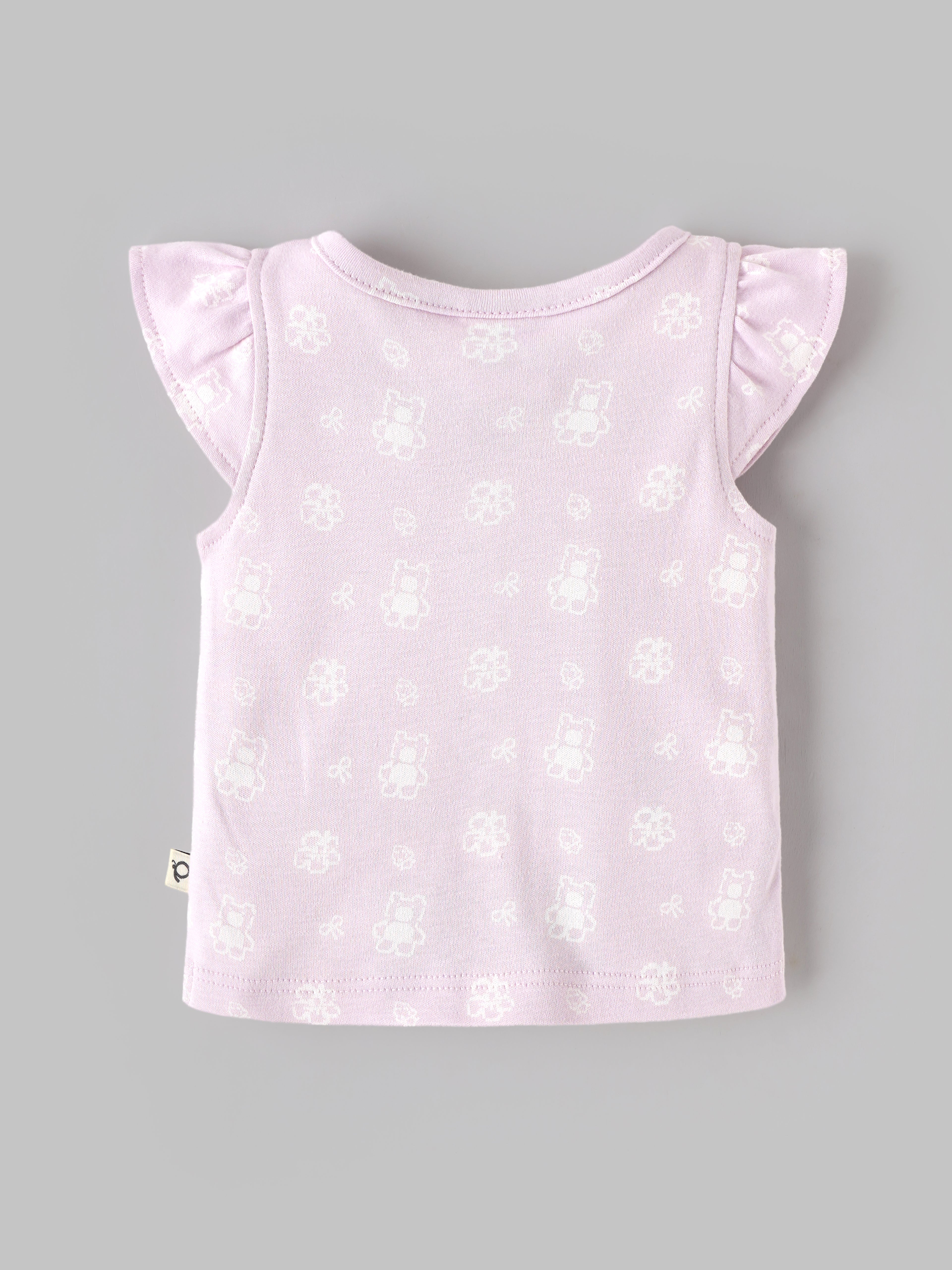 Popees Baby Girls Organic Bamboo Cotton Jhabla | Soft Sleeveless Front Open Vest with Pockets | 0-6 Months