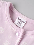 Popees Baby Girls Organic Bamboo Cotton Jhabla | Soft Sleeveless Front Open Vest with Pockets | 0-6 Months