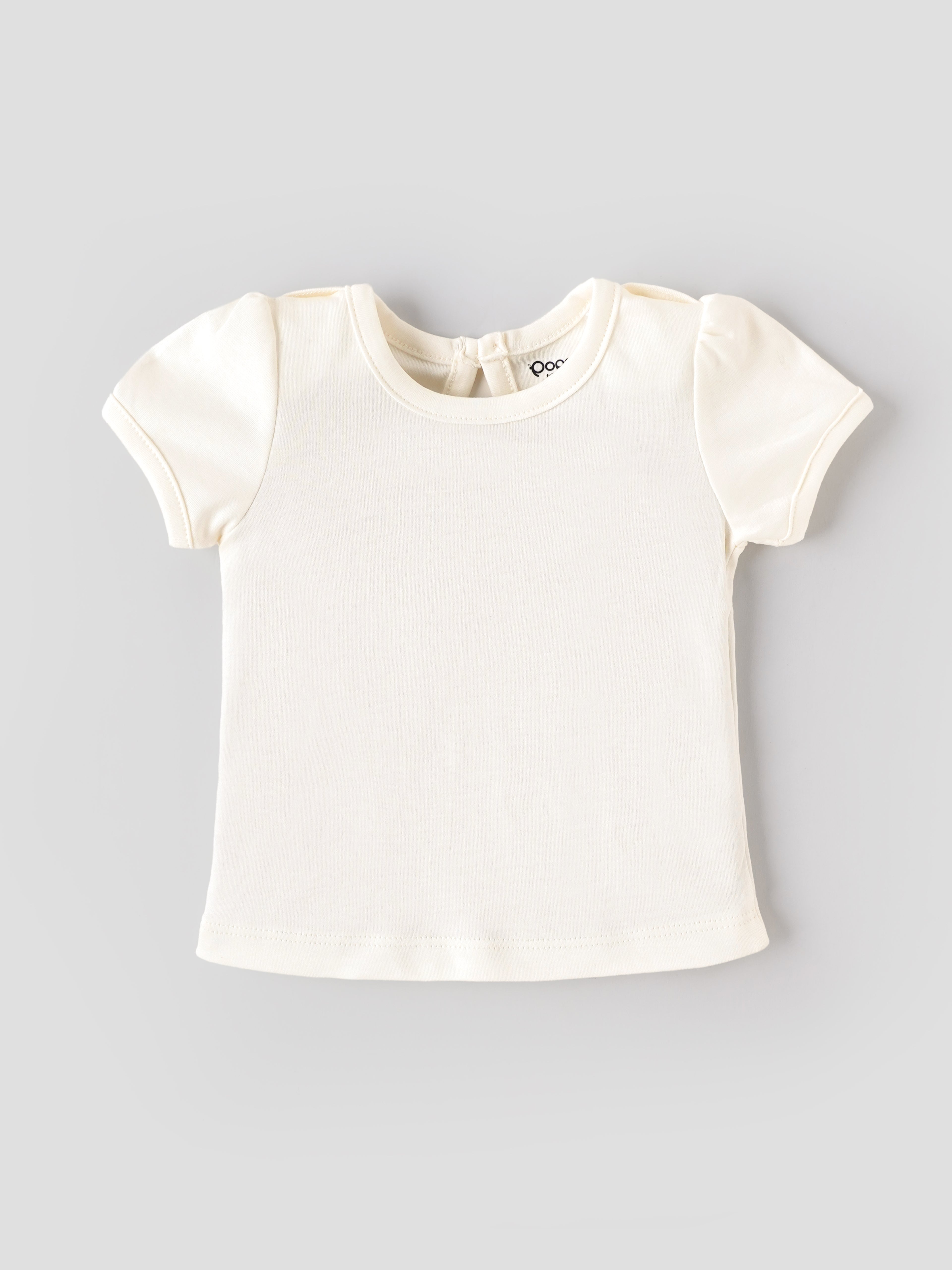 Popees Baby Girls Textured Pinafore Dress Set with Short Sleeve Top | Soft Cotton Blend 2-Piece Outfit | NB-9 Months
