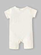 Popees Baby Girls Solid Half Sleeve Romper | Soft Cotton Front Open Snap Button Onesie |0–6 Months