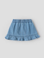 Popees Baby Girls Denim Skirt with Front Buttons and Ruffle Hem |0-9 Months