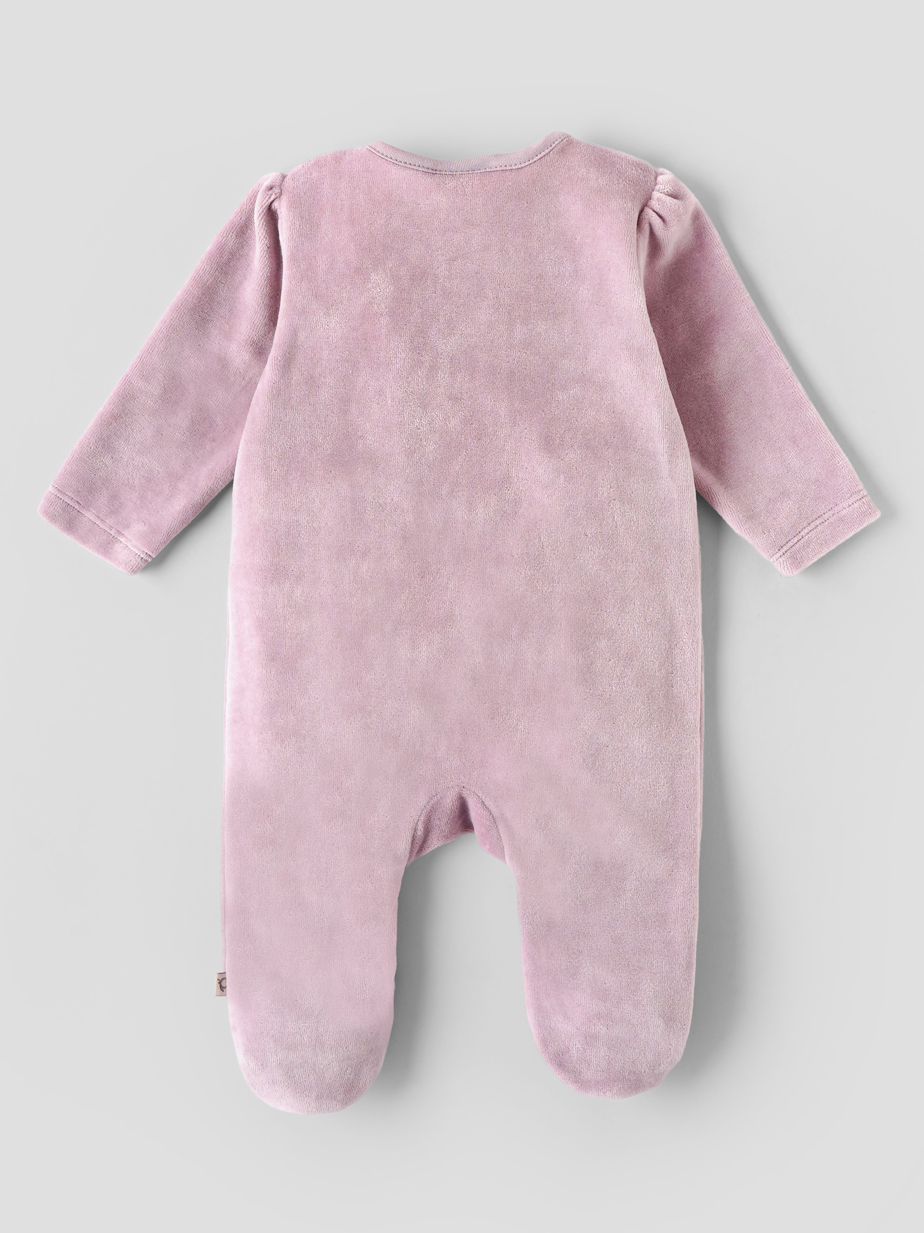 Popees Baby Girls Sleepsuit with Cherry Cupcake Embroidery | Ultra Soft Front Zip Romper |0–6 Months