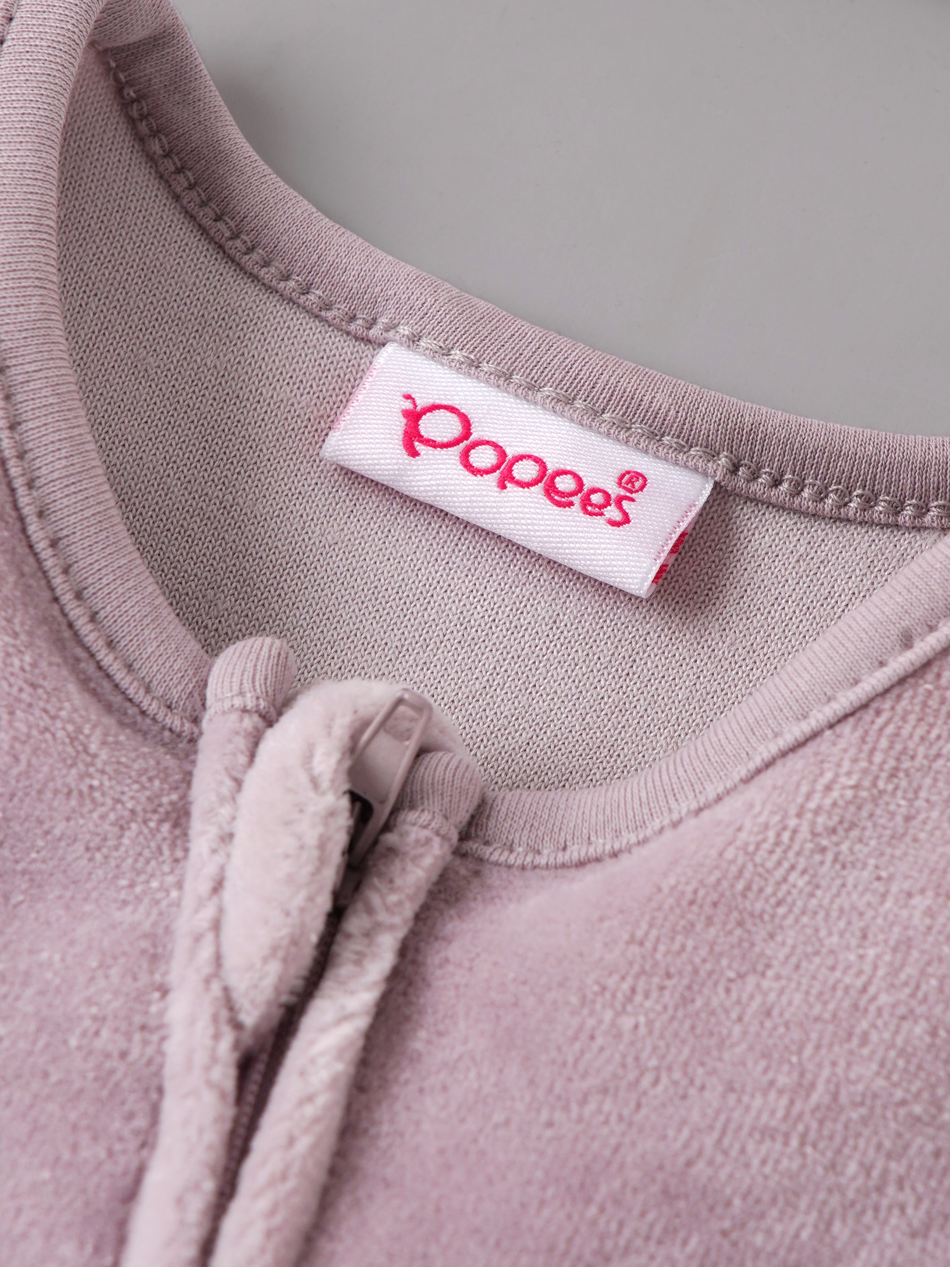 Popees Baby Girls Sleepsuit with Cherry Cupcake Embroidery | Ultra Soft Front Zip Romper |0–6 Months