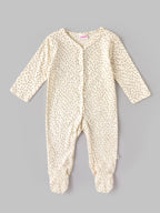 Popees Baby Girls Soft & Stylish Printed Sleepsuit | Full Sleeve Baby SleepSuit with Covered Feet | Front Snap Closure | 0–6 Months