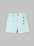 Popees Baby Girls Shorts with Ruffle Detail | Elasticated Waist Casual Shorts with Wooden Buttons | 0-9 Months
