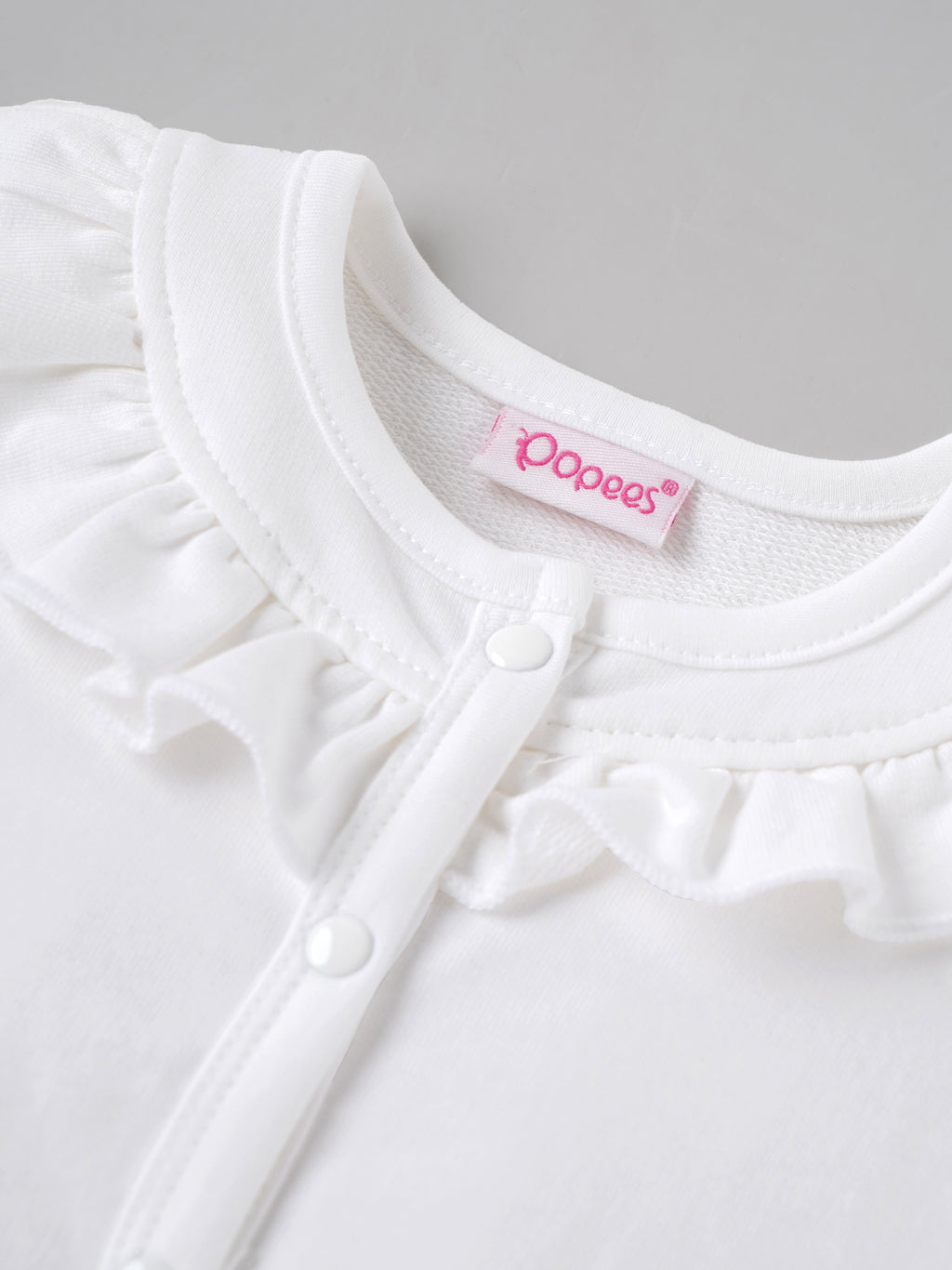 Popees Baby Girls Soft & Stylish Bunny Print Top & Bloomer Set | Frill Collar Half Sleeve Top with Matching Bloomer Shorts | White | Cute Everyday Wear |0–9 Months
