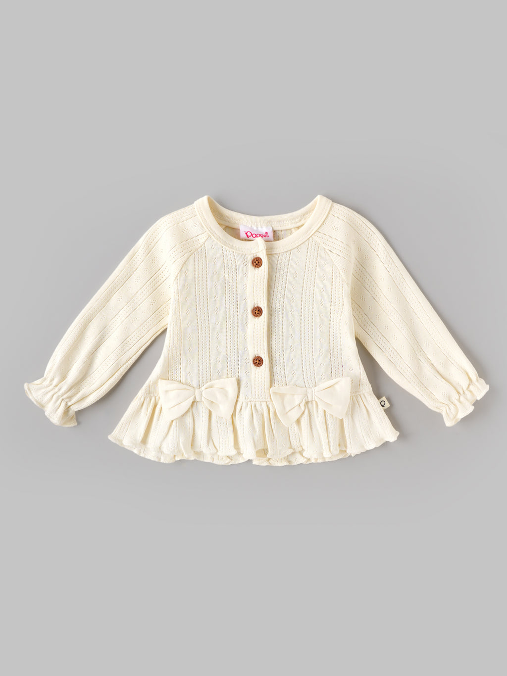 Popees Baby Girls Cotton Coordinated Set | Cream & Sky Blue | Newborn to 9 Months