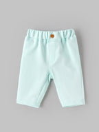 Popees Baby Girls Cotton Coordinated Set | Cream & Sky Blue | Newborn to 9 Months