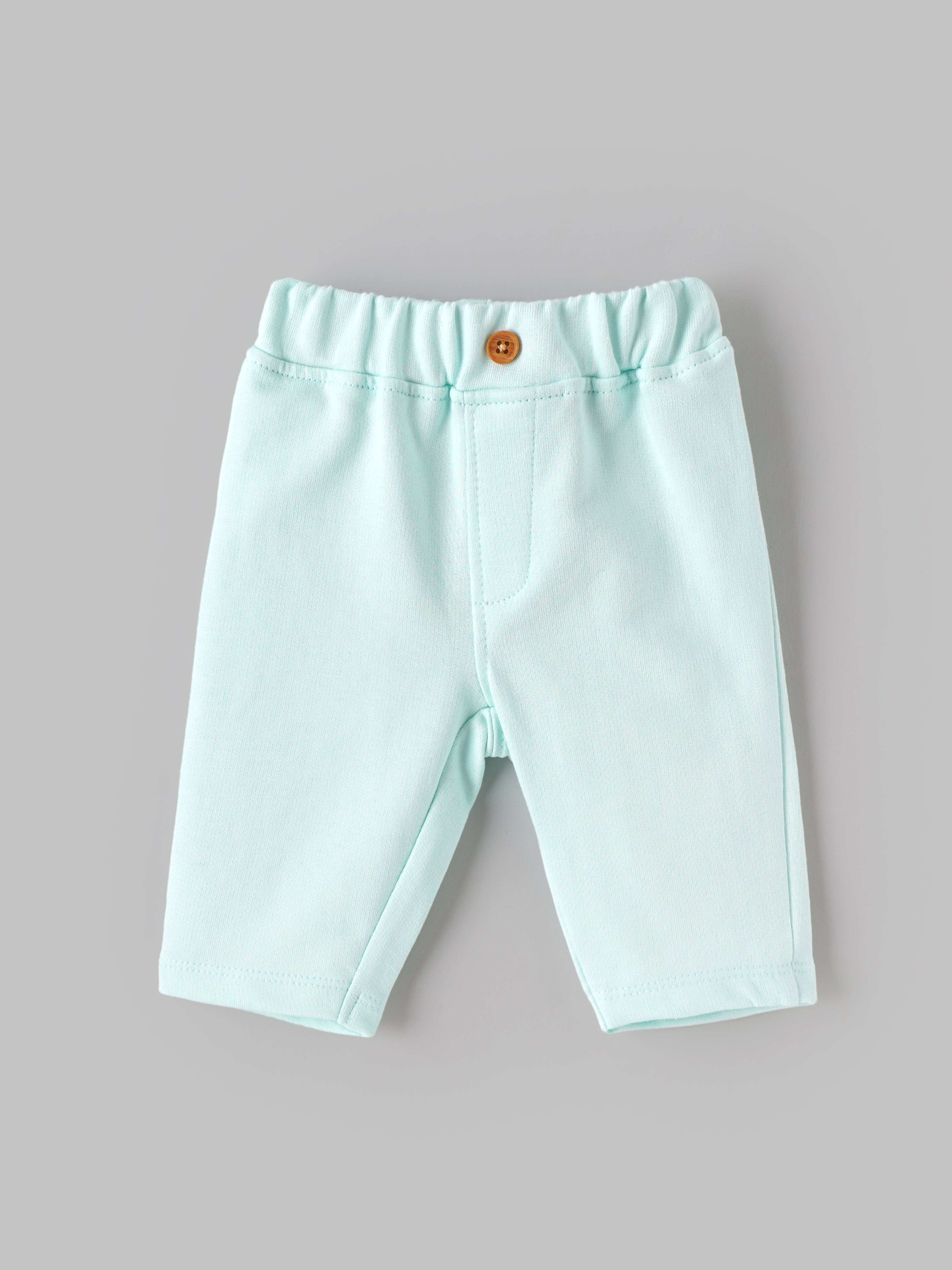 Popees Baby Girls Cotton Coordinated Set | Cream & Sky Blue | Newborn to 9 Months
