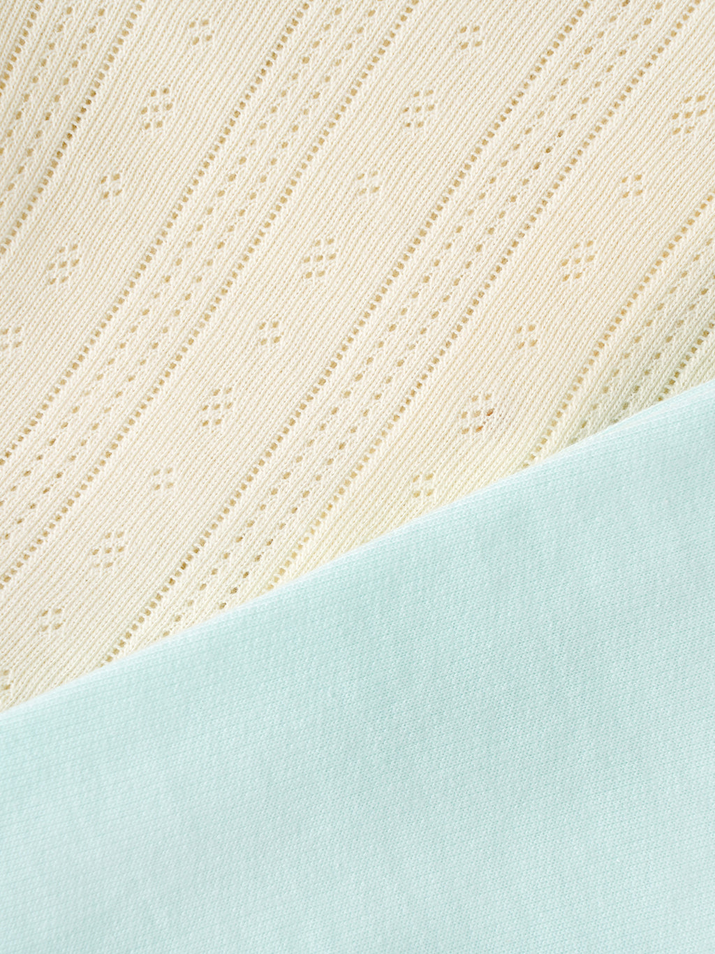 Popees Baby Girls Cotton Coordinated Set | Cream & Sky Blue | Newborn to 9 Months