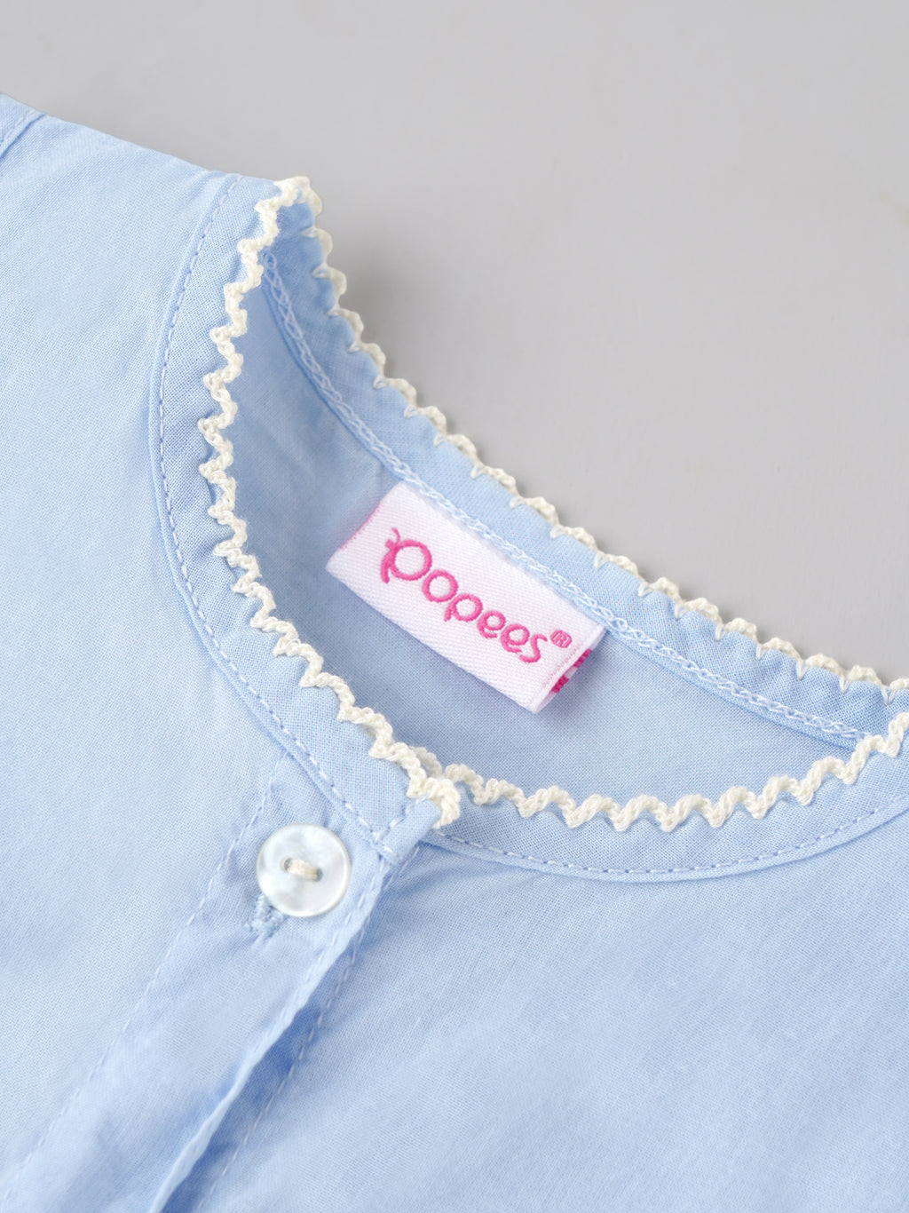Popees Baby Girls Cute Embroidered Bunny Top & Bottom | Sleeveless Button-Front Top with Elasticated Bottoms | 0–9 Months