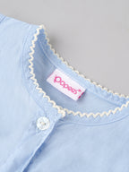 Popees Baby Girls Cute Embroidered Bunny Top & Bottom | Sleeveless Button-Front Top with Elasticated Bottoms | 0–9 Months