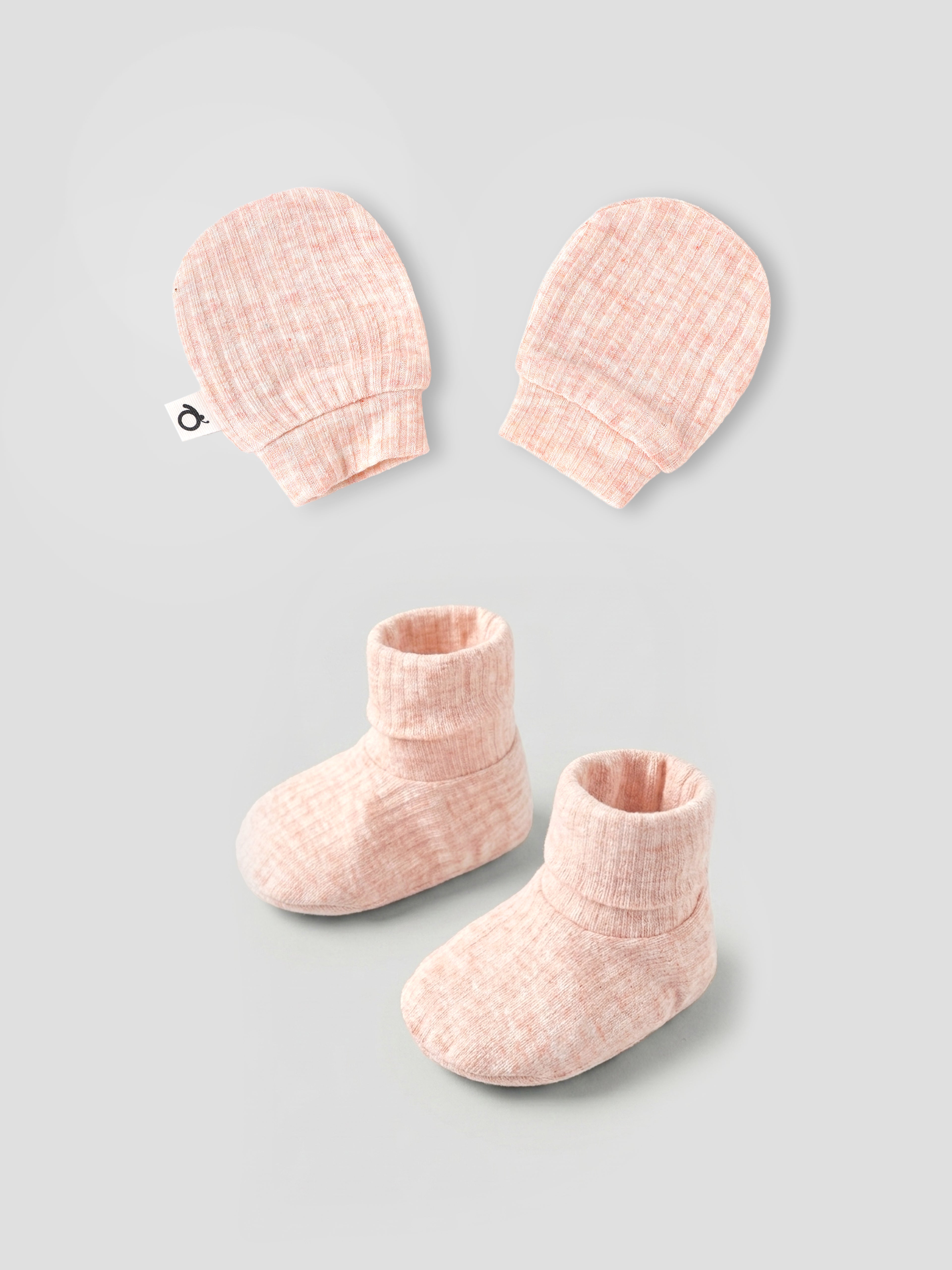 Popees Baby Unisex Newborn Mittens & Booties | Soft Cotton Anti-Scratch Gloves and Baby Booties | 0-9 Months