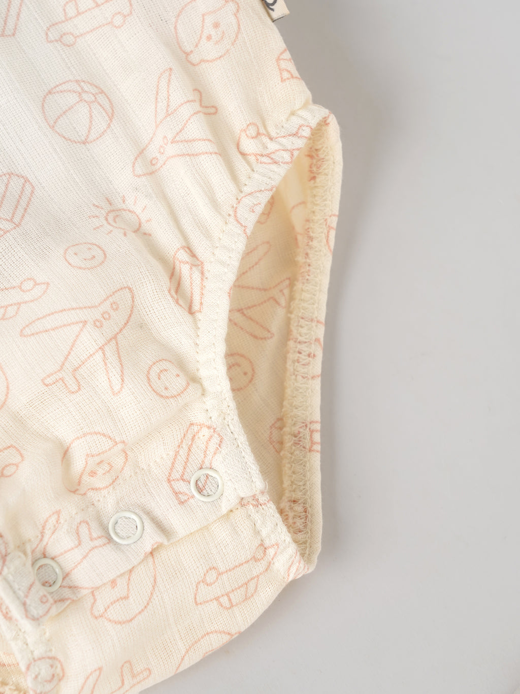 Popees Baby Unisex Sleeveless Printed Muslin Romper | Soft Cotton Snap Button Bodysuit |0–9 Months