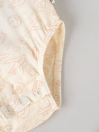 Popees Baby Unisex Sleeveless Printed Muslin Romper | Soft Cotton Snap Button Bodysuit |0–9 Months