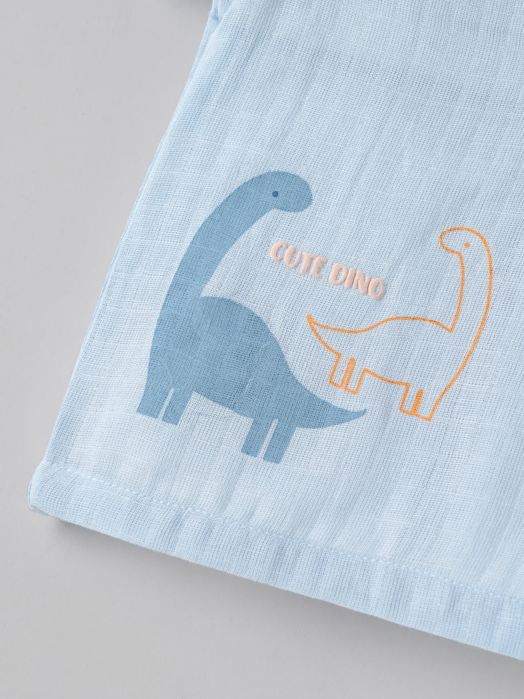 Popees Baby Unisex Soft & Stylish Short Sleeve Front Open Jhabla | Cute Dino Printed Cotton Baby Top | Tiny Baby – 6 Months