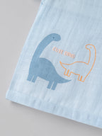Popees Baby Unisex Soft & Stylish Short Sleeve Front Open Jhabla | Cute Dino Printed Cotton Baby Top | Tiny Baby – 6 Months