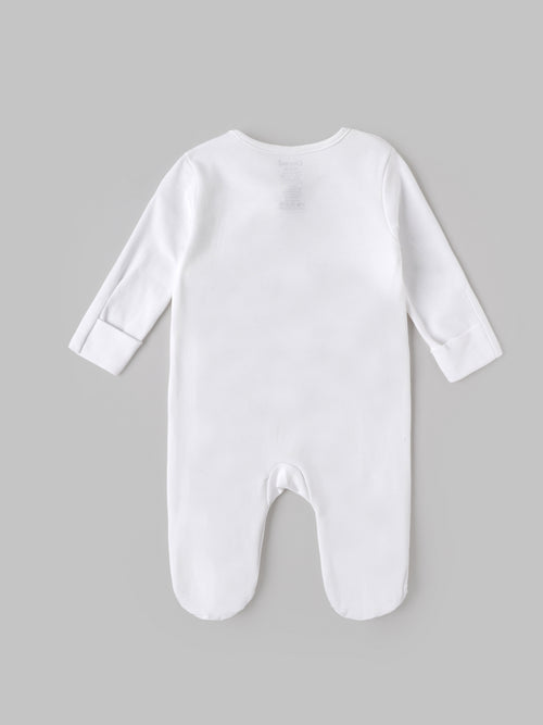 Popees Baby  Full Sleeve Unisex Sleepsuit with Foot Cover | Zebra Printed |Side Snap Button Closure |0–9 Months