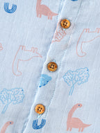 Popees Baby Unisex Dinosaur Print Top & Shorts Set | Soft Cotton Half Sleeve Co-ord Outfit |0–9 Months