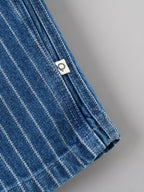 Popees Baby Boys Stylish Striped Denim Pants | Soft & Comfortable Elastic Waist Jeans | Casual Full-Length Trousers | Blue| 9 Months To 4 Years
