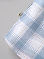 Popees Baby Boys Cotton Full Sleeve Checked Shirt | Soft Button-Down Casual Plaid Shirt with Chest Pocket | Blue & White | 9 Months–4 Years