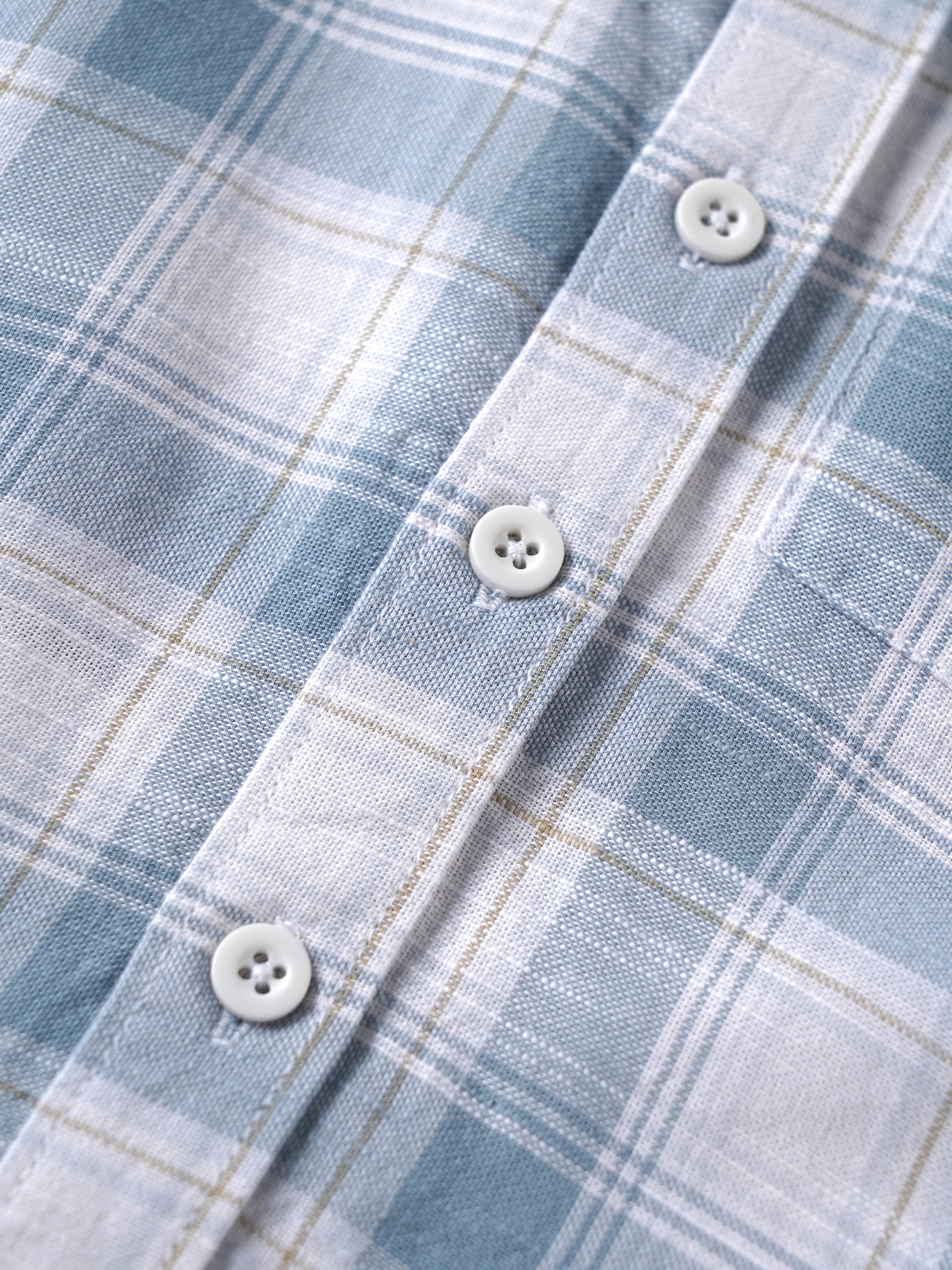 Popees Baby Boys Cotton Full Sleeve Checked Shirt | Soft Button-Down Casual Plaid Shirt with Chest Pocket | Blue & White | 9 Months–4 Years