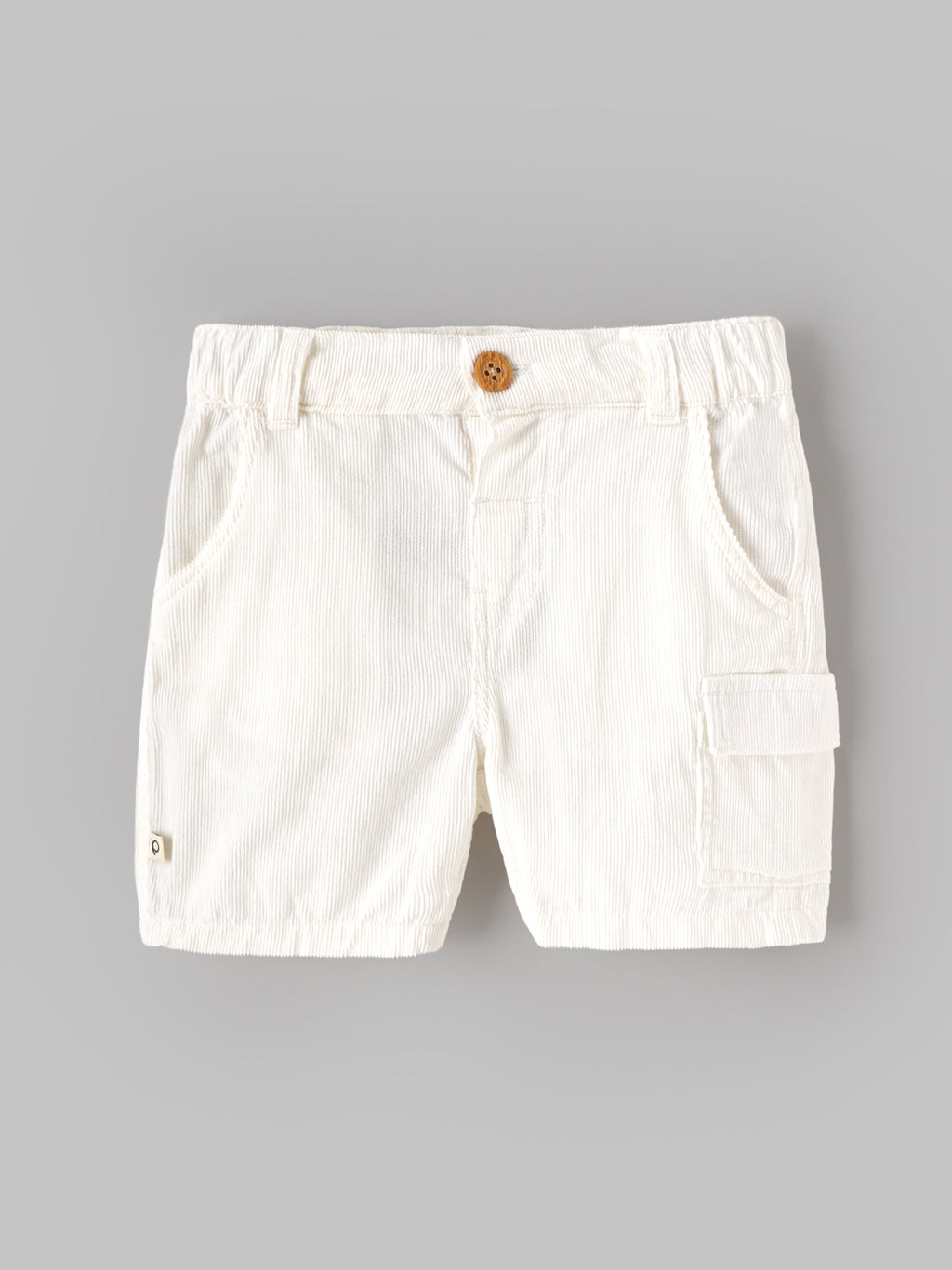 Popees Baby Boys Shorts | Soft Cotton Blend Elastic Waist Casual Shorts with Side Utility Pocket | White |9 Months-4 Years