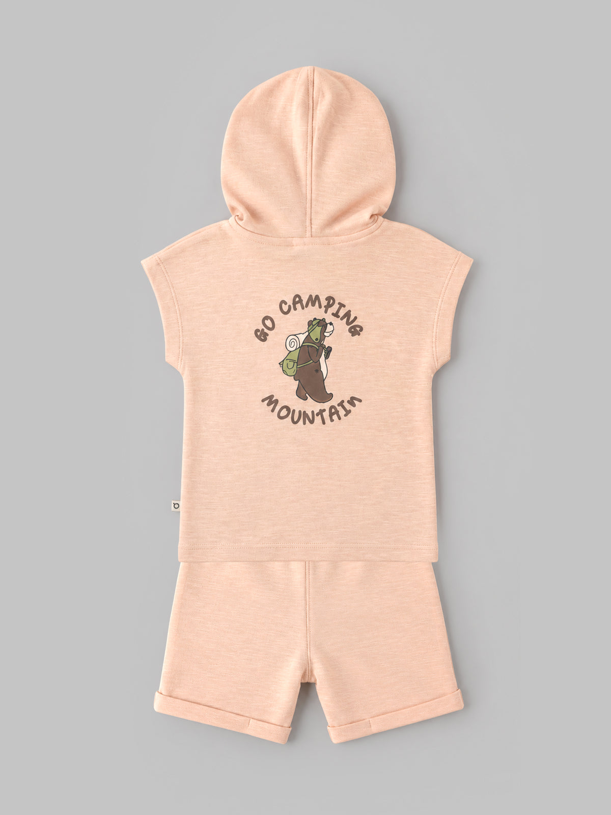 Popees Soft & Stylish Sleeveless Baby Boys Hoodie Top and Shorts Set with Go Wild Print| 9 Months - 4 Years