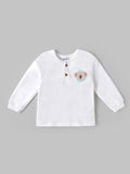 Popees Baby Boys Full Sleeve T-Shirt with Elephant Print and Button Placket |9 Month – 4 Years|