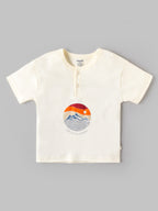 Popees Baby Boys Cotton Printed T-Shirt | Off White | 9 Months to 4 Years