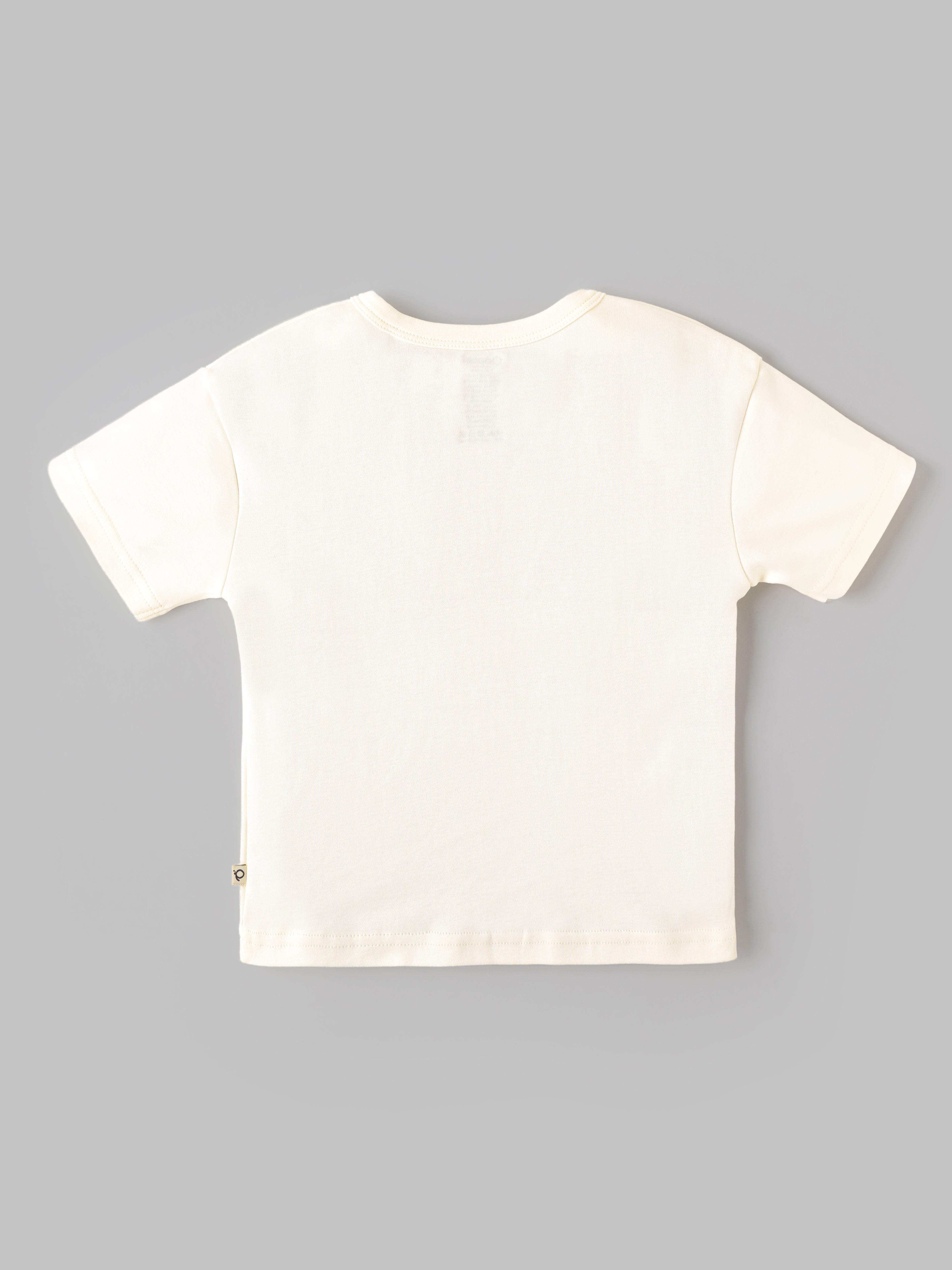 Popees Baby Boys Cotton Printed T-Shirt | Off White | 9 Months to 4 Years