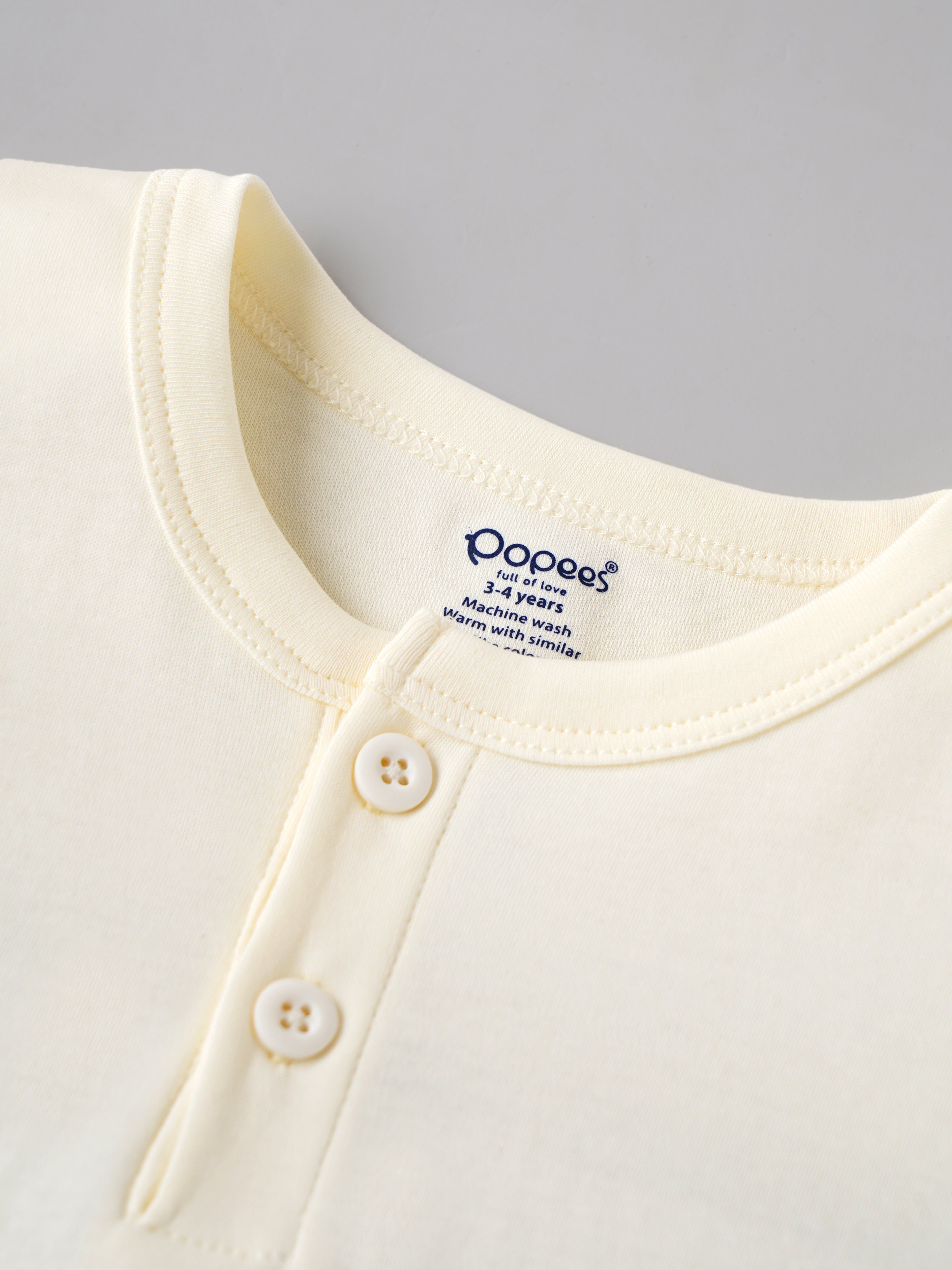 Popees Baby Boys Cotton Printed T-Shirt | Off White | 9 Months to 4 Years