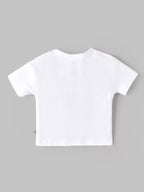 Popees Baby Boys Little Legend Print Half Sleeve T-Shirt | Soft Cotton Henley Neck Tee | White | 9M-4 Years