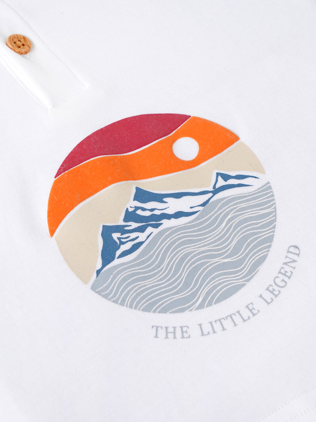 Popees Baby Boys Little Legend Print Half Sleeve T-Shirt | Soft Cotton Henley Neck Tee | White | 9M-4 Years