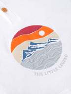 Popees Baby Boys Little Legend Print Half Sleeve T-Shirt | Soft Cotton Henley Neck Tee | White | 9M-4 Years