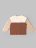 Popees Baby Boys Stylish Little Pumpkin Full Sleeve T-Shirt | Cute Color Block Printed Top | 6 Months–4 Years