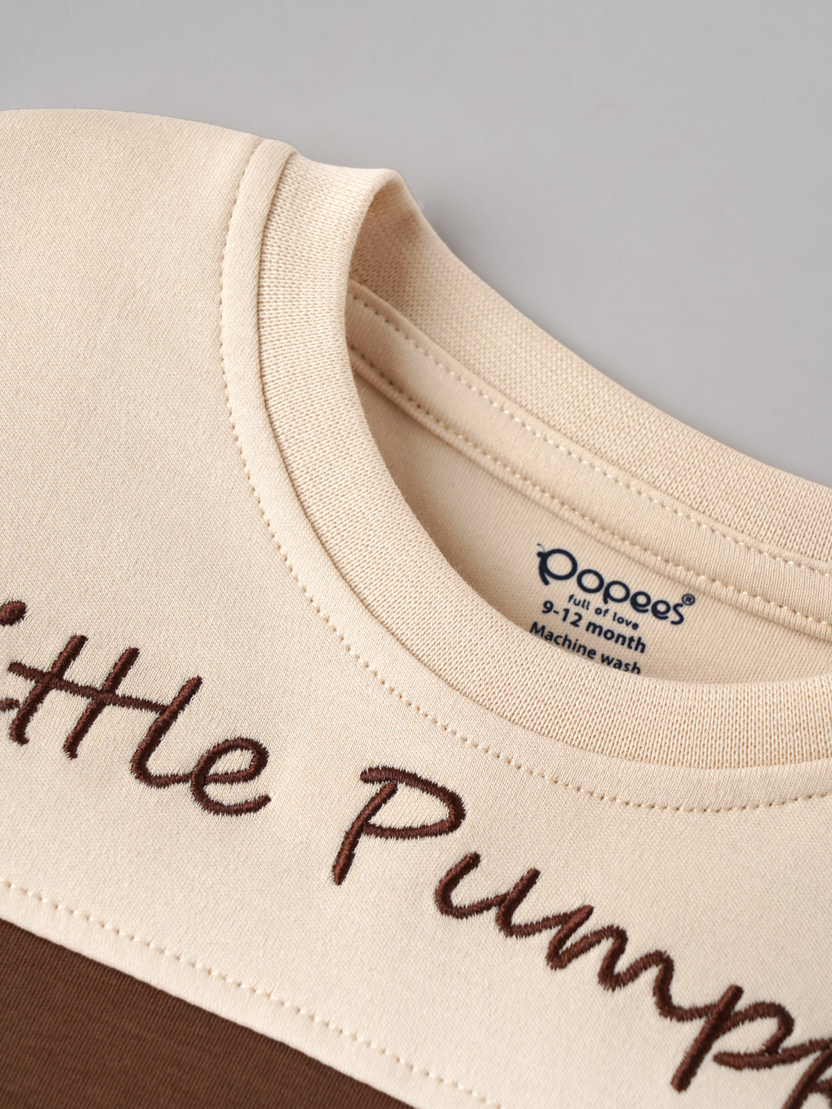 Popees Baby Boys Stylish Little Pumpkin Full Sleeve T-Shirt | Cute Color Block Printed Top | 6 Months–4 Years