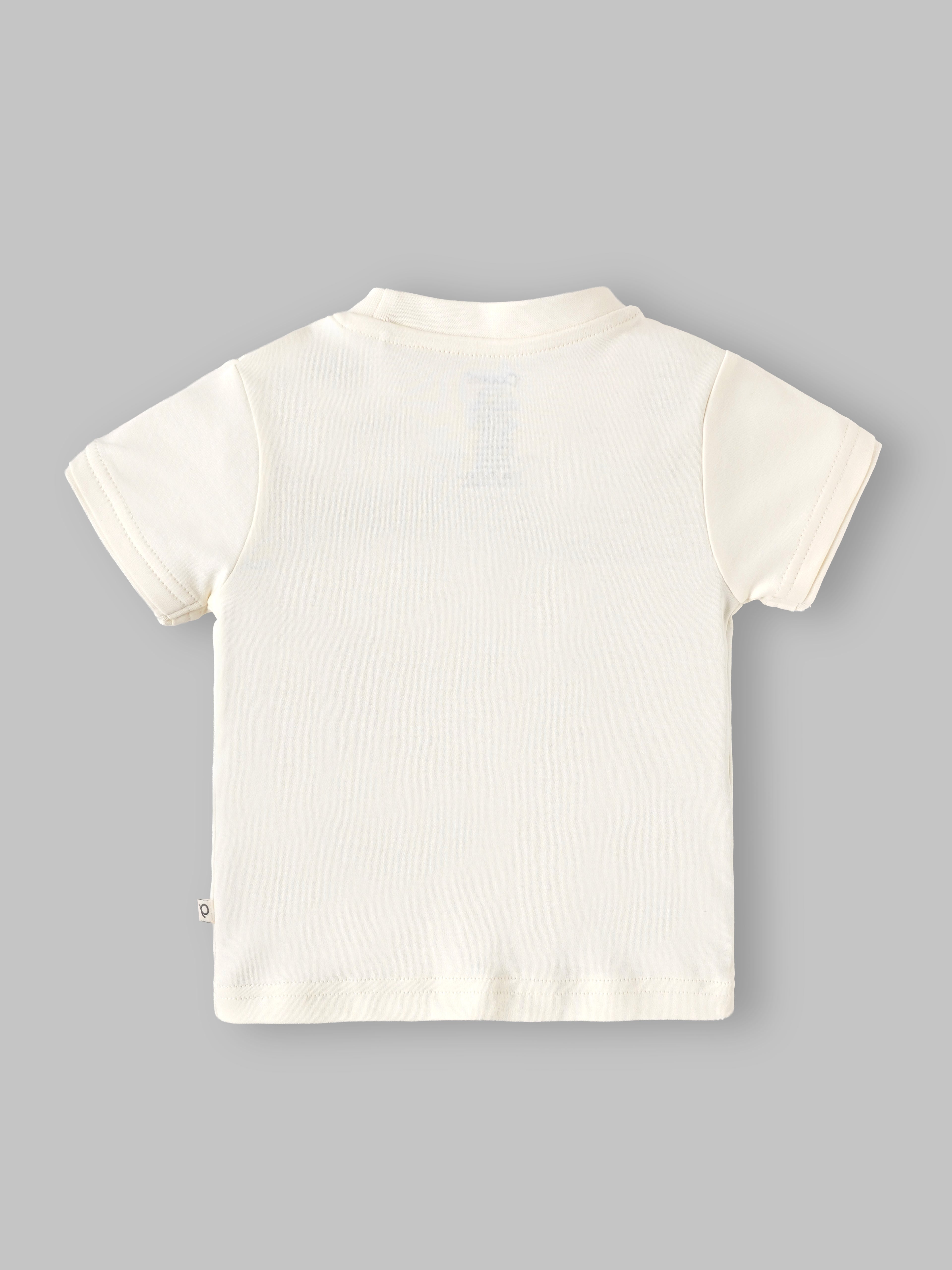 Popees Soft Cotton Half Sleeve Printed T-Shirt "Born to Brunch" for Baby Boys | 9 Months- 4 Years