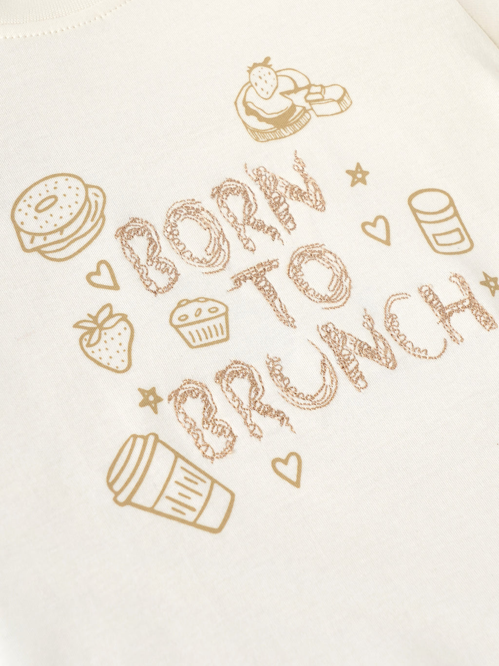 Popees Soft Cotton Half Sleeve Printed T-Shirt "Born to Brunch" for Baby Boys | 9 Months- 4 Years