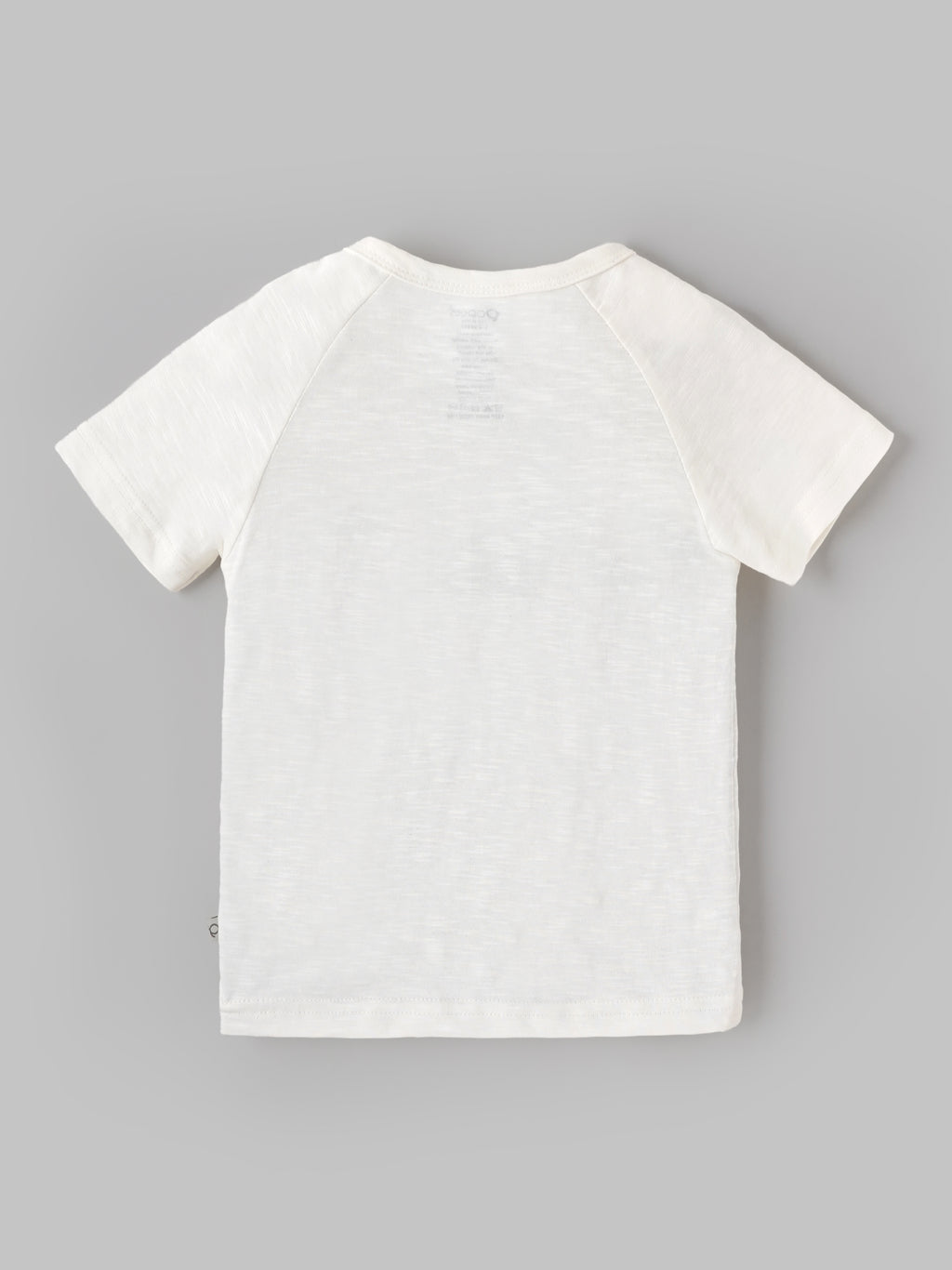 Popees Baby Boys Half Sleeve T-Shirt | Soft Cotton Blend Tee with Lion Embroidered Patch | White | 9 Months–4 Years