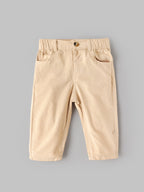 Popees Baby Boys Solid Casual Pants with Elastic Waist and Side Pockets |9 Months -4 Years|