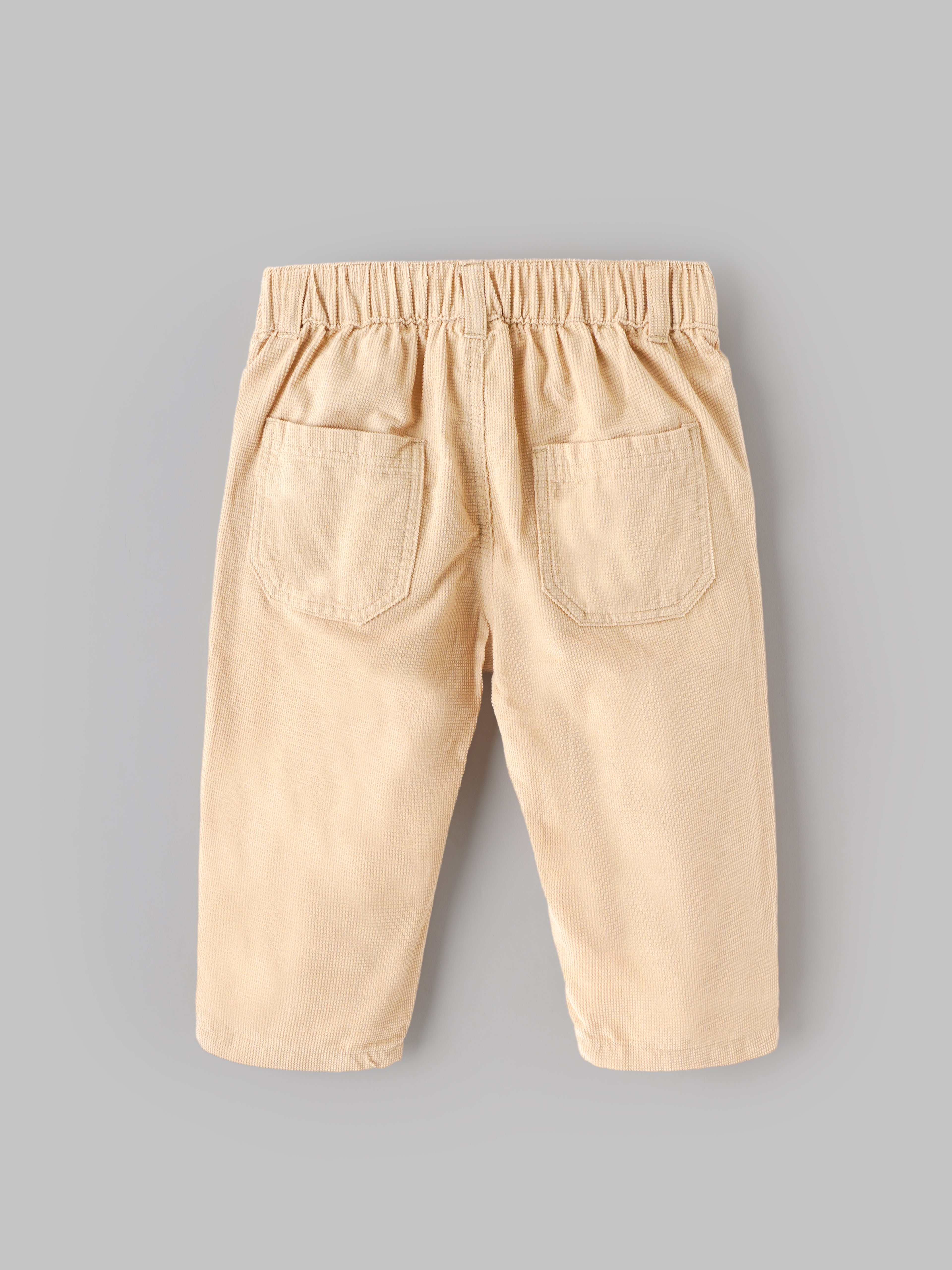 Popees Baby Boys Solid Casual Pants with Elastic Waist and Side Pockets |9 Months -4 Years|