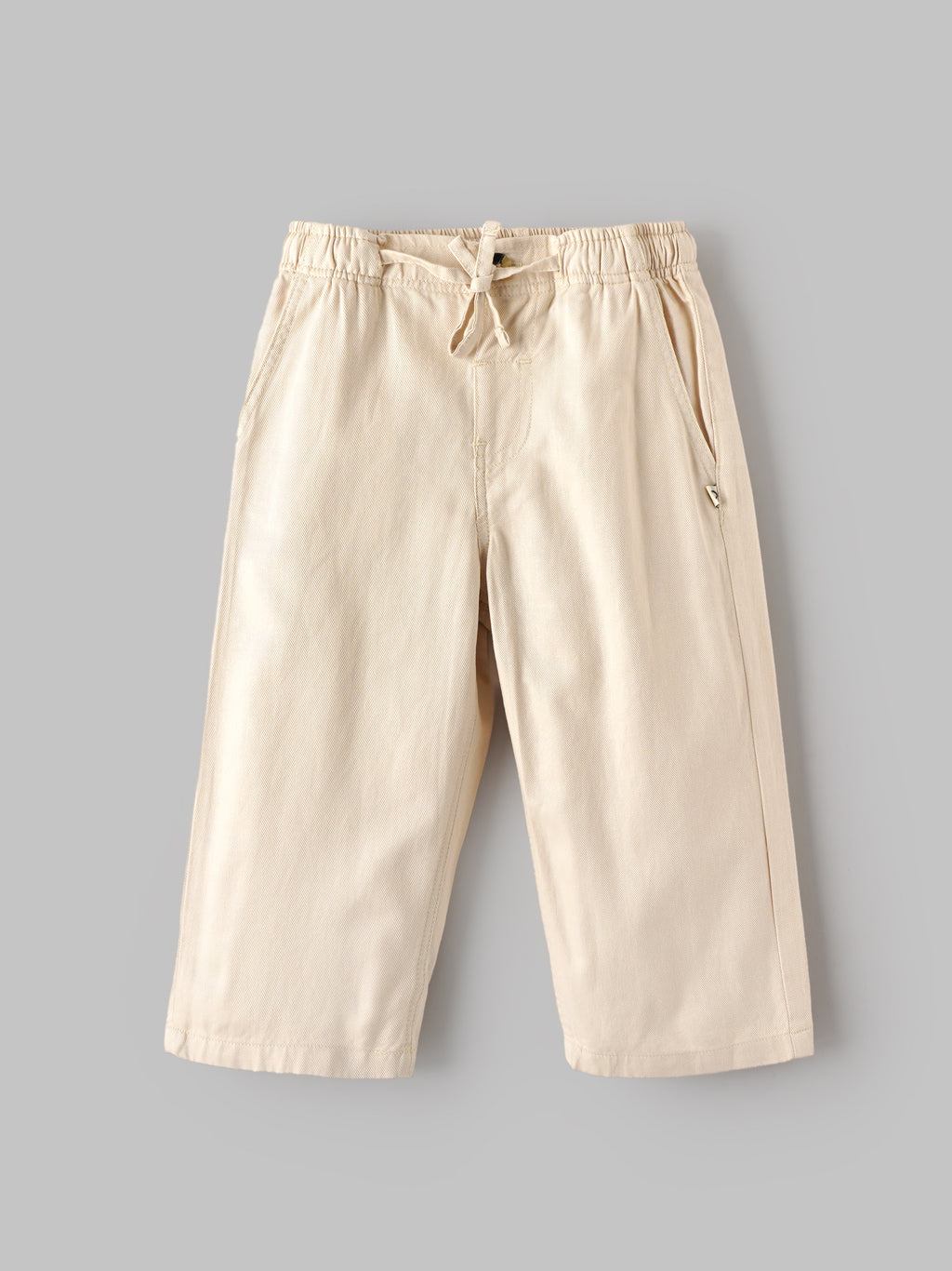 Popees Baby Boys Cotton Wide Leg Pants | Cream | 9 Months – 4 Years