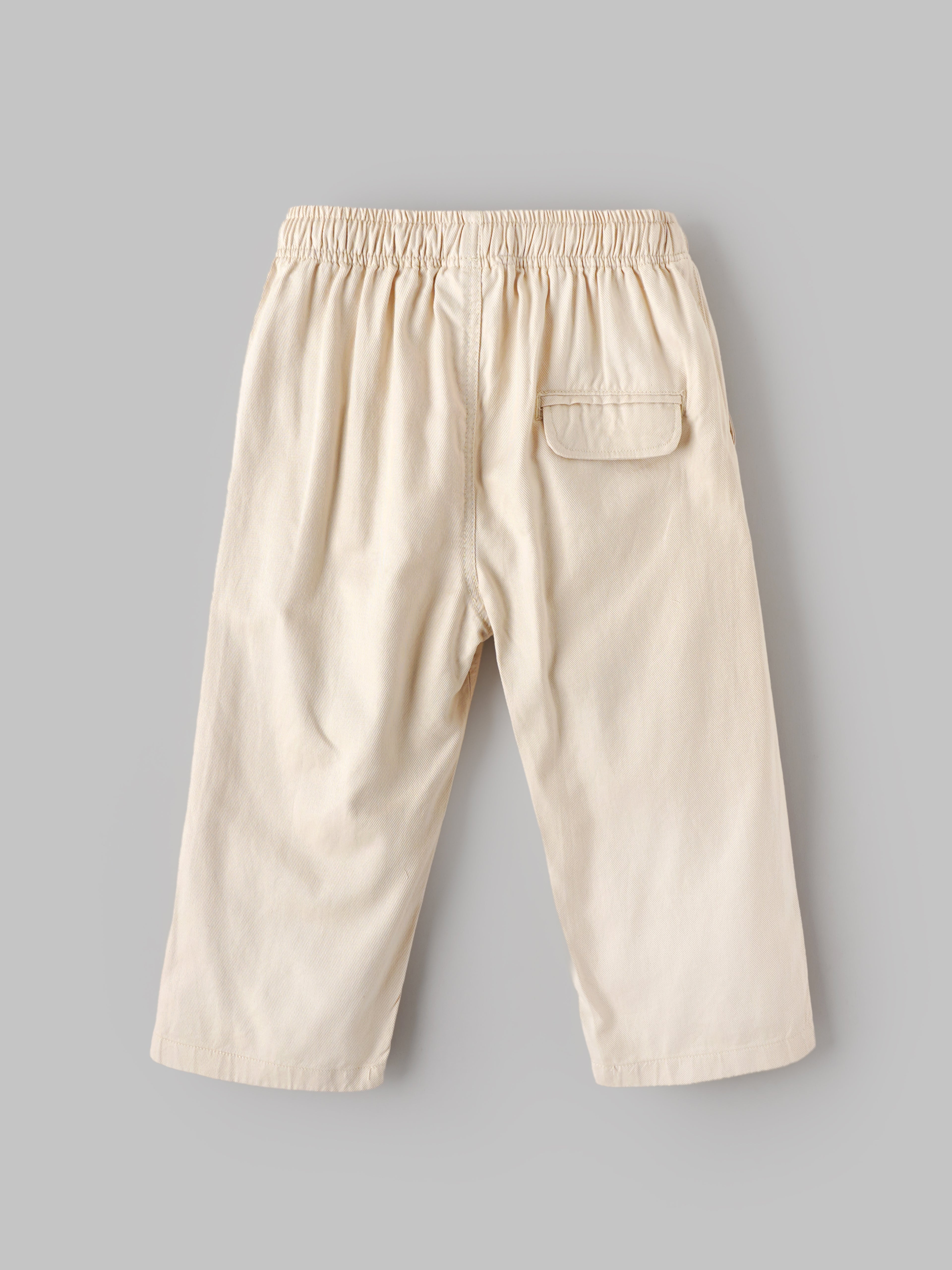 Popees Baby Boys Cotton Wide Leg Pants | Cream | 9 Months – 4 Years