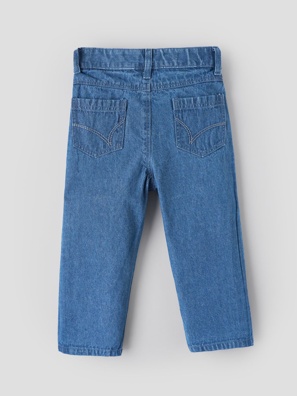 Popees Baby Girls Soft & Stylish Denim Jeans | Classic Blue Regular Fit Cotton Denim Pants with Pockets |9 Months - 4 Years