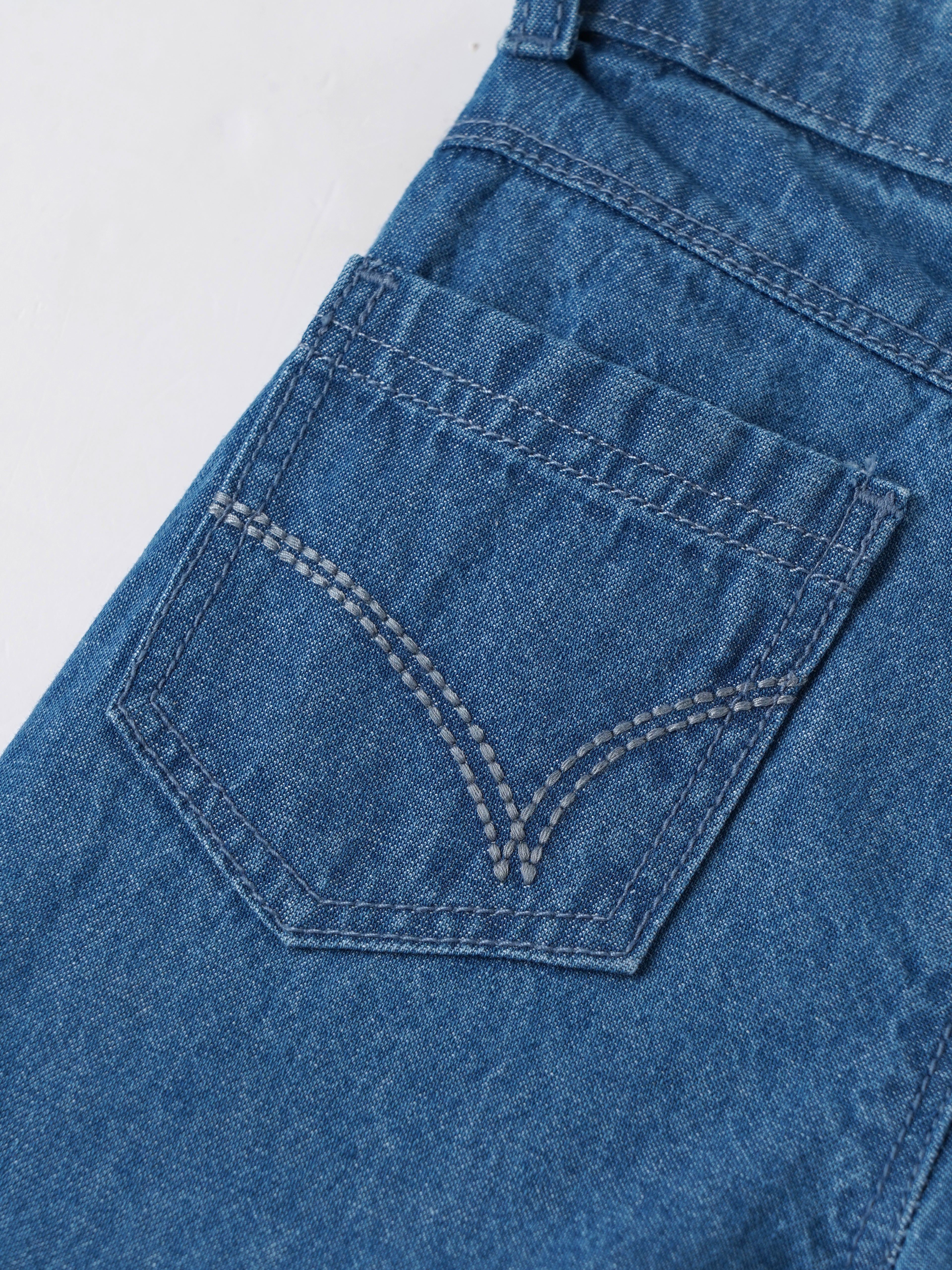 Popees Baby Girls Soft & Stylish Denim Jeans | Classic Blue Regular Fit Cotton Denim Pants with Pockets |9 Months - 4 Years